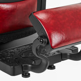 Gabbiano Barber Chair President Red - close-up of the upholstery and construction details