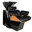 Gabbiano Barber Hair Wash Unit Florence Black - full product view at an angle on a white background