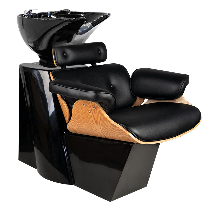 Gabbiano Barber Hair Wash Unit Florence Black - full product view at an angle on a white background