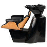 Gabbiano Barber Hair Wash Unit Florence Black - front view of the complete wash unit