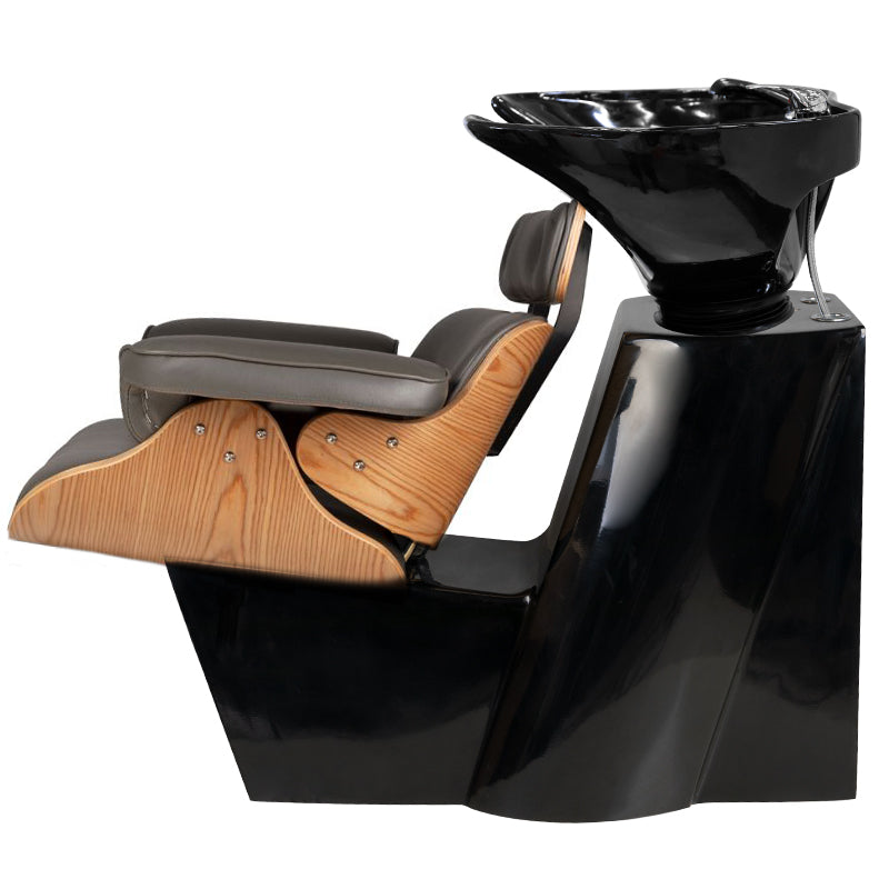 Gabbiano Barber Hair Wash Unit Florence Grey - front view of the complete wash unit