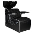 Gabbiano Barber Hair Wash Unit Simone Black - full product view at an angle on a white background