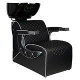 Gabbiano Barber Hair Wash Unit Simone Black - full product view at an angle on a white background