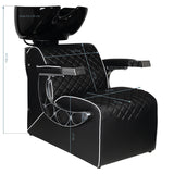 Gabbiano Barber Hair Wash Unit Simone Black - full product view on a white background