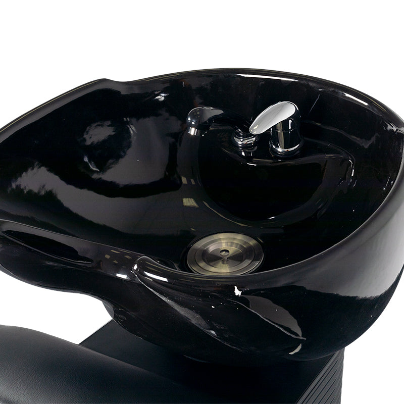 Gabbiano Barber Hair Wash Unit Simone Black - displayed in a professional treatment-room setting