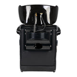Gabbiano Barber Hair Wash Unit Simone Black - side view of the complete wash unit