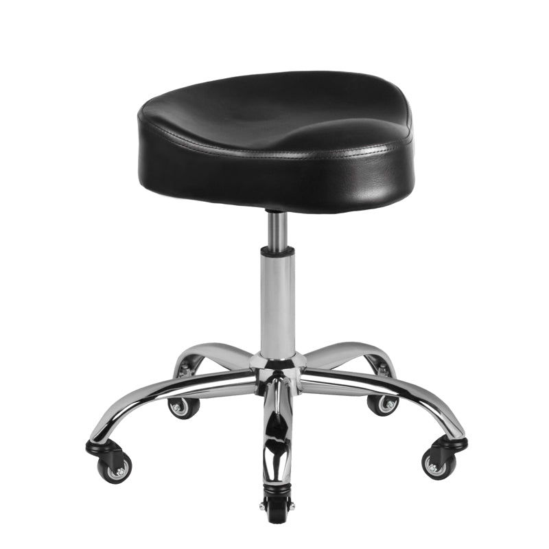 Gabbiano Beauty Salon Stool A450 Black - full product view at an angle on a white background