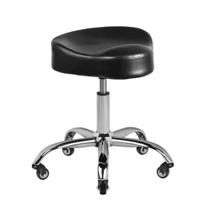 Gabbiano Beauty Salon Stool A450 Black - full product view at an angle on a white background