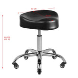 Gabbiano Beauty Salon Stool A450 Black - full product view on a white background