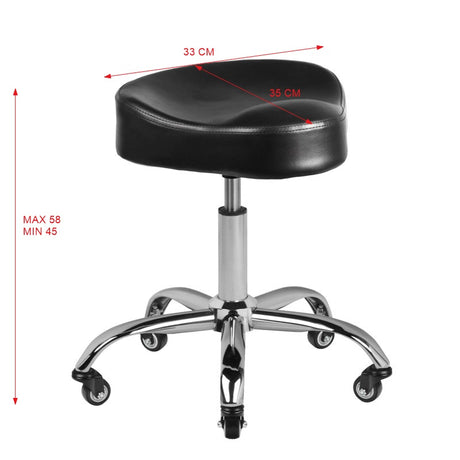 Gabbiano Beauty Salon Stool A450 Black - full product view on a white background