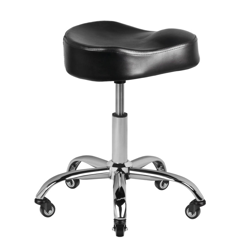 Gabbiano Beauty Salon Stool A450 Black - full product view on a white background