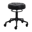 Gabbiano Beauty Stool D054 Black with Black Base - full product view at an angle on a white background