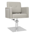 Gabbiano Bergamo Hair Salon Styling Chair Beige - angled front view on a white background