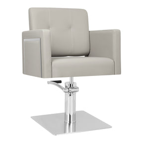 Gabbiano Bergamo Hair Salon Styling Chair Beige - angled front view on a white background