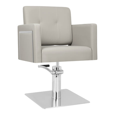 Gabbiano Bergamo Hair Salon Styling Chair Beige - angled front view on a white background