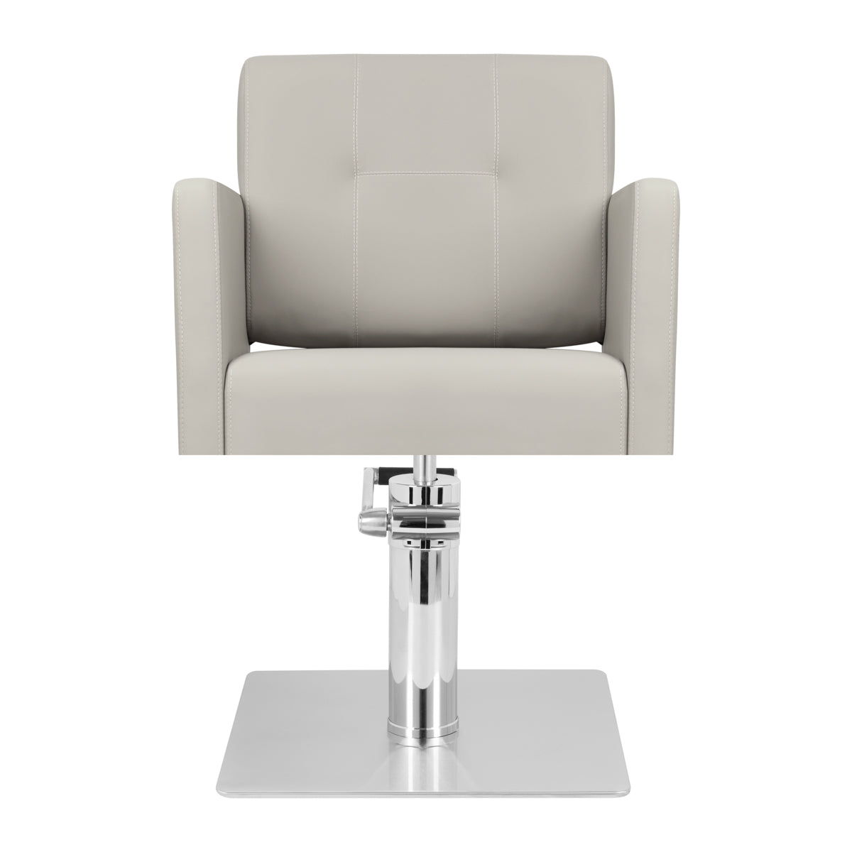 Gabbiano Bergamo Hair Salon Styling Chair Beige - close-up of the upholstery, frame and footrest details