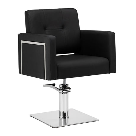 Gabbiano Bergamo Hair Salon Styling Chair Black - angled front view on a white background