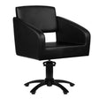 Gabbiano Bergen Barber Chair Black - angled front view on a white background