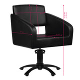 Gabbiano Bergen Barber Chair Black - side view on a white background