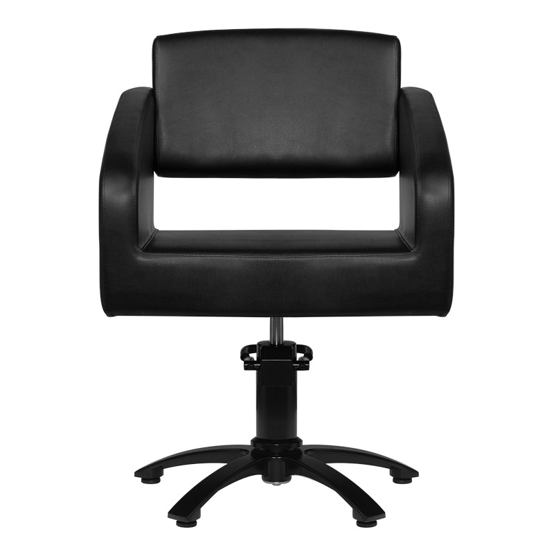 Gabbiano Bergen Barber Chair Black - front view on a white background