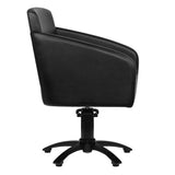Gabbiano Bergen Barber Chair Black - rear view on a white background