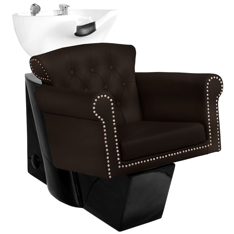 Gabbiano Berlin Backwash Unit Brown - full product view at an angle on a white background