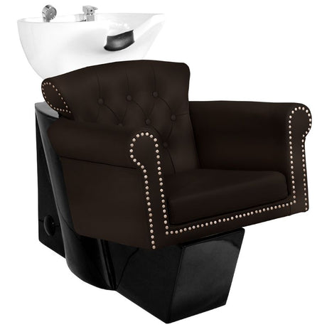 Gabbiano Berlin Backwash Unit Brown - full product view at an angle on a white background