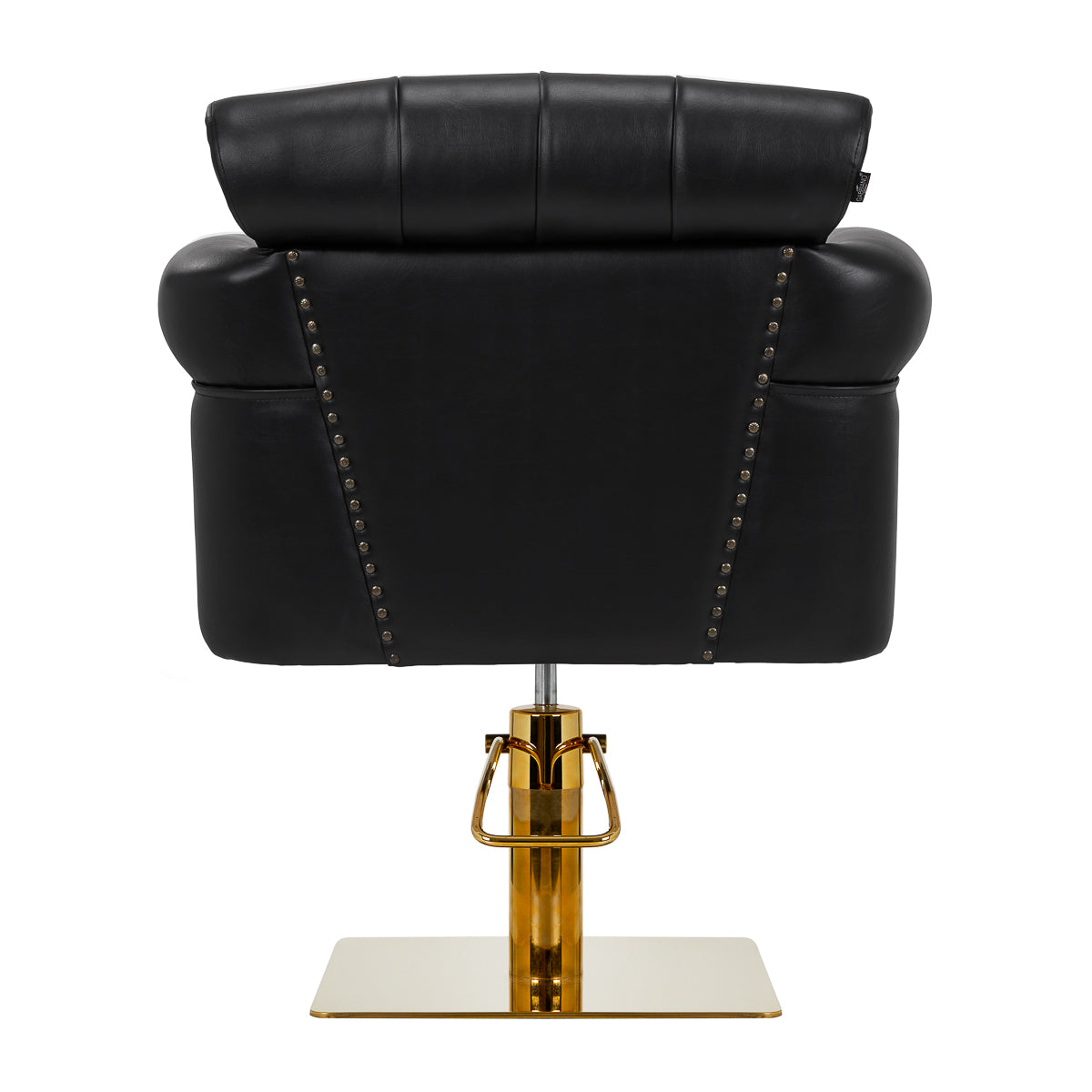 Gabbiano Berlin Hair Salon Styling Chair Black & Gold - rear view on a white background