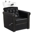 Gabbiano Berlin Lux Backwash Unit Black - full product view at an angle on a white background