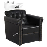 Gabbiano Berlin Lux Backwash Unit Black - full product view at an angle on a white background