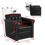 Gabbiano Berlin Lux Backwash Unit Black - dimensions and measurements shown