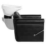 Gabbiano Berlin Lux Backwash Unit Black - front view of the complete wash unit