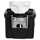 Gabbiano Berlin Lux Backwash Unit Black - side view of the complete wash unit