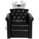 Gabbiano Berlin Lux Backwash Unit Black - rear view showing the basin connections