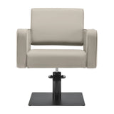 Gabbiano Bilbao Hair Salon Styling Chair Grey & Beige - side view on a white background
