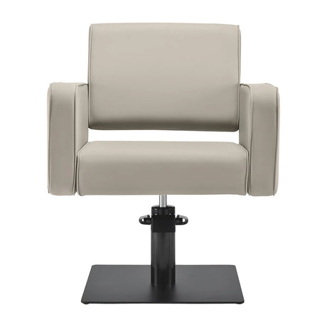 Gabbiano Bilbao Hair Salon Styling Chair Grey & Beige - side view on a white background