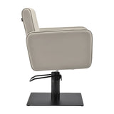 Gabbiano Bilbao Hair Salon Styling Chair Grey & Beige - rear view on a white background