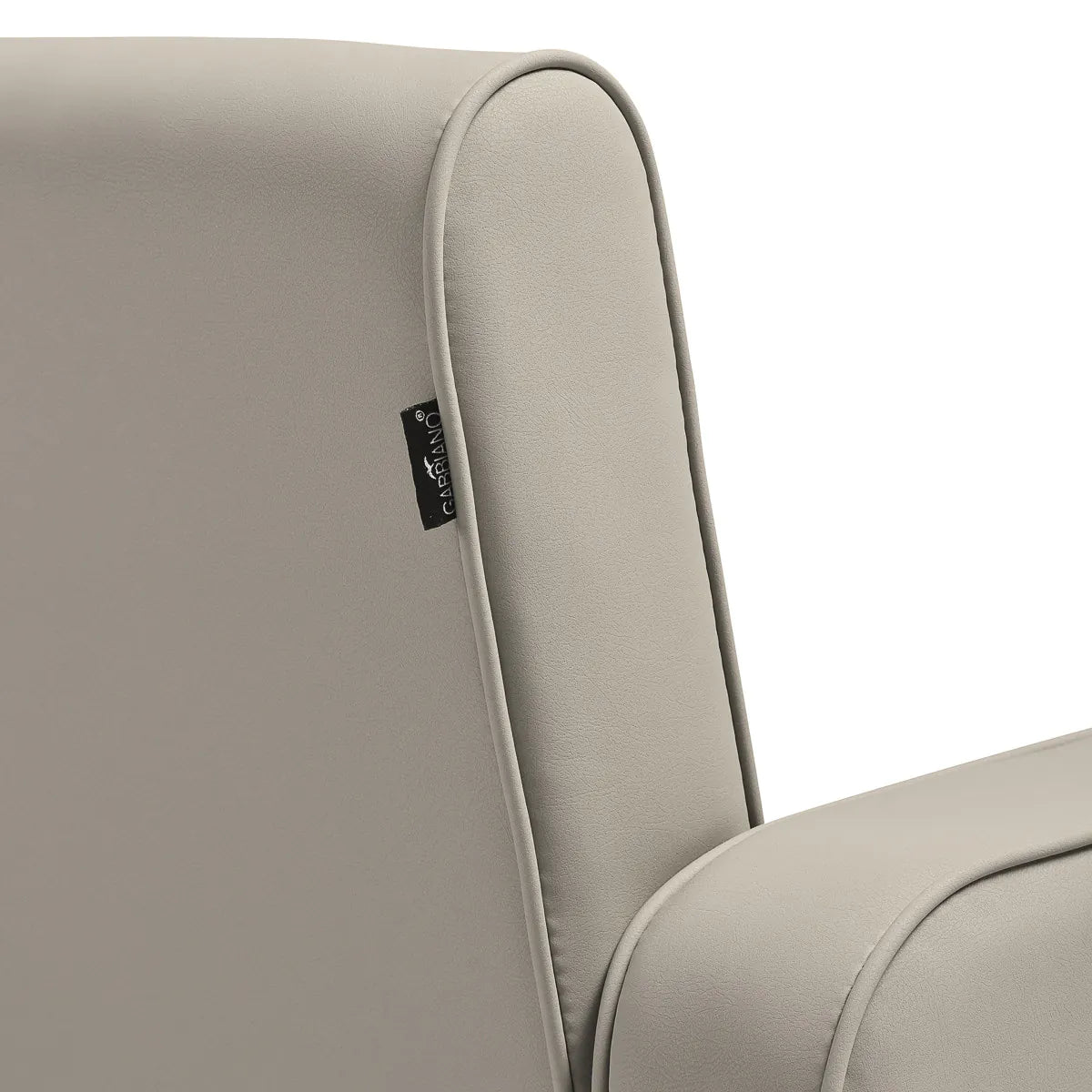 Gabbiano Bilbao Hair Salon Styling Chair Grey & Beige - close-up of the upholstery, frame and footrest details