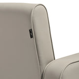 Gabbiano Bilbao Hair Salon Styling Chair Grey & Beige - close-up of the upholstery, frame and footrest details