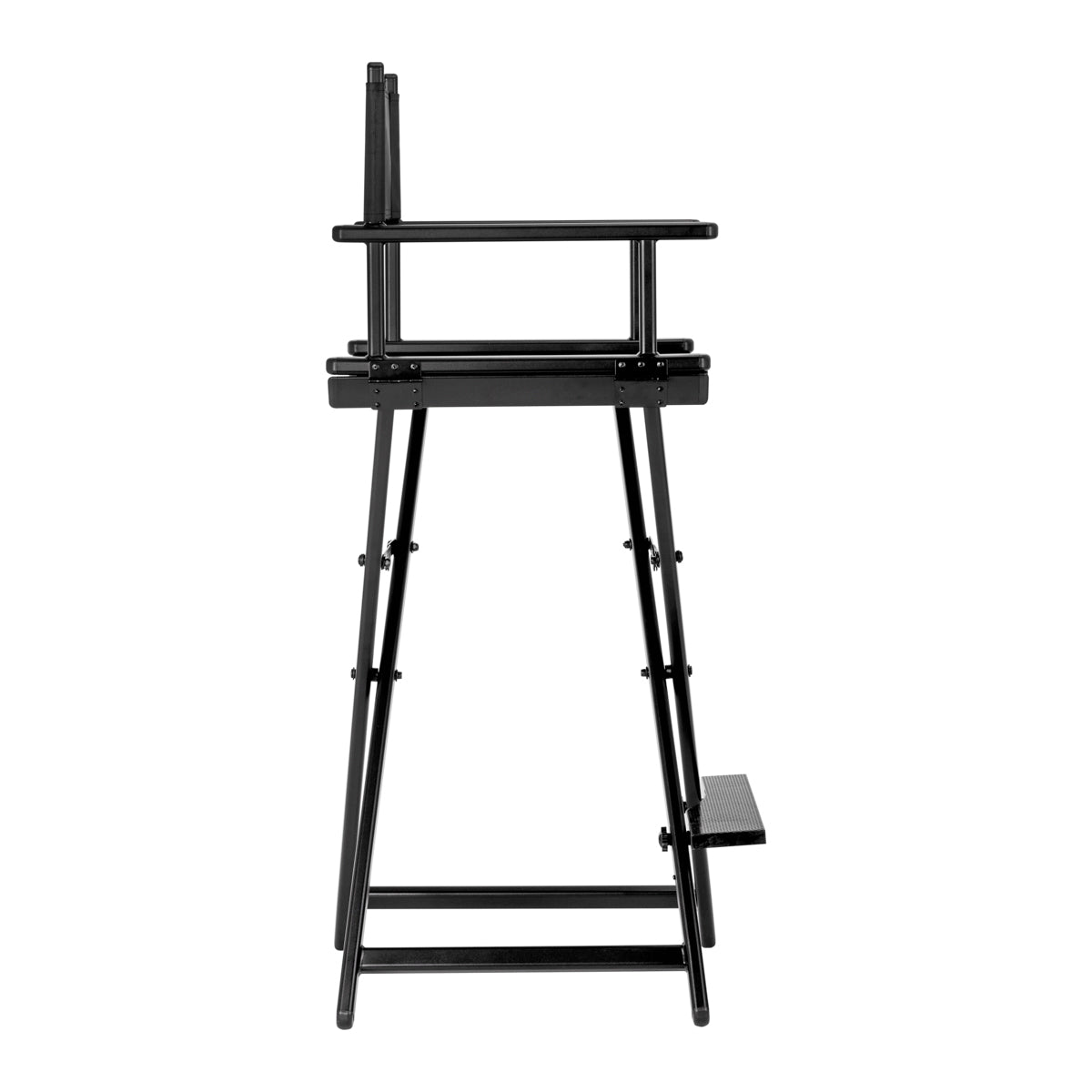 Gabbiano Black Aluminium Make-up Chair - full product view on a white background