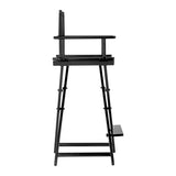 Gabbiano Black Aluminium Make-up Chair - full product view on a white background