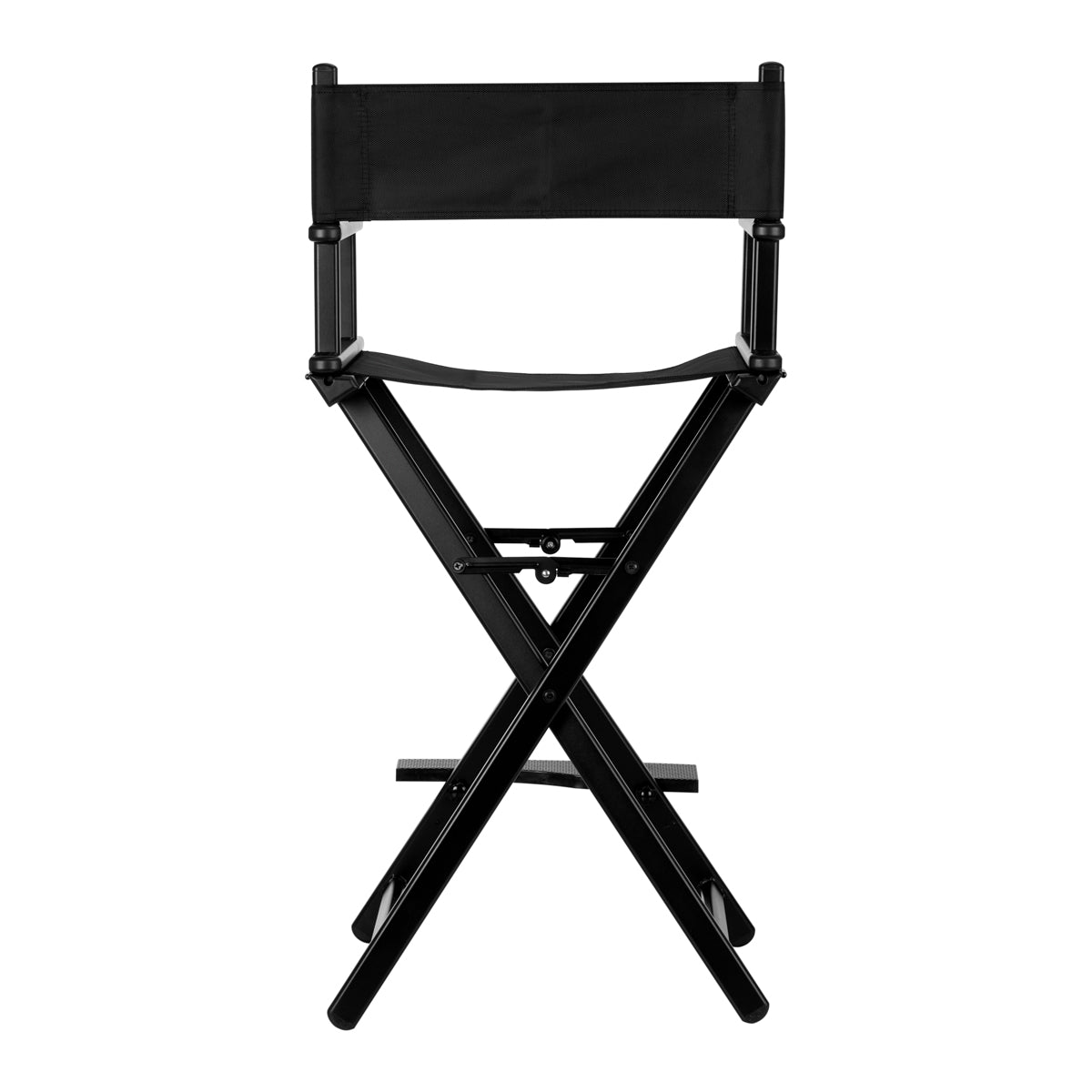 Gabbiano Black Aluminium Make-up Chair - close-up of the upholstery and adjustment details