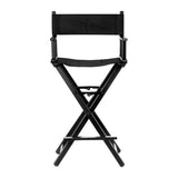 Gabbiano Black Aluminium Make-up Chair - close-up of the upholstery and adjustment details