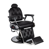 Gabbiano Black Barber Chair Pietro - angled front view on a white background