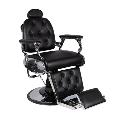 Gabbiano Black Barber Chair Pietro - angled front view on a white background