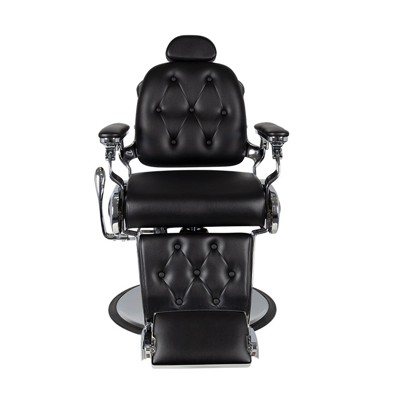 Gabbiano Black Barber Chair Pietro - side view on a white background