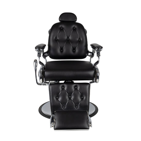 Gabbiano Black Barber Chair Pietro - side view on a white background