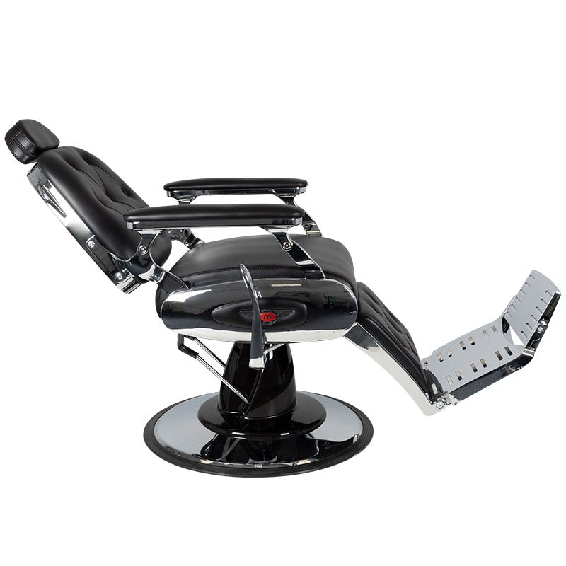 Gabbiano Black Barber Chair Pietro - front view on a white background