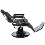 Gabbiano Black Barber Chair Pietro - front view on a white background