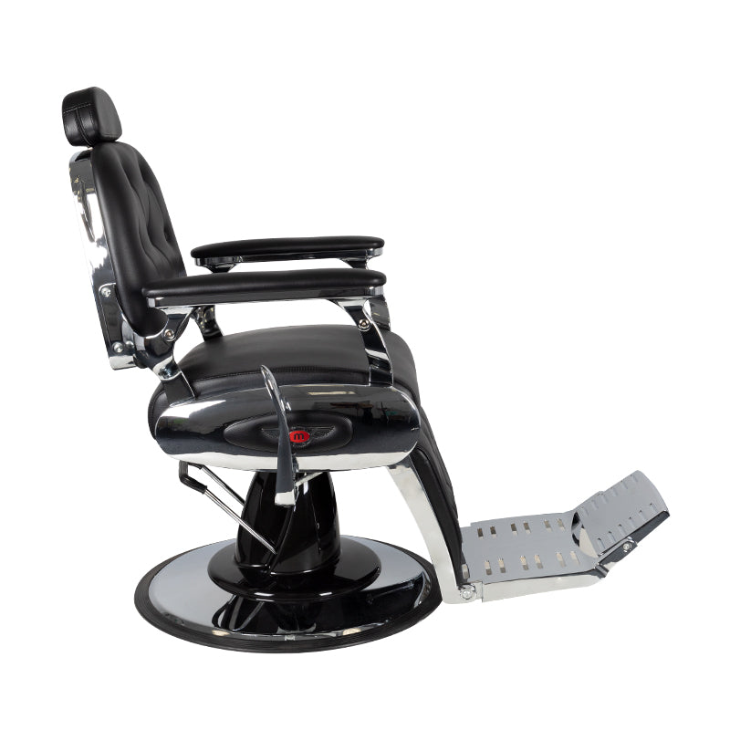 Gabbiano Black Barber Chair Pietro - rear view on a white background
